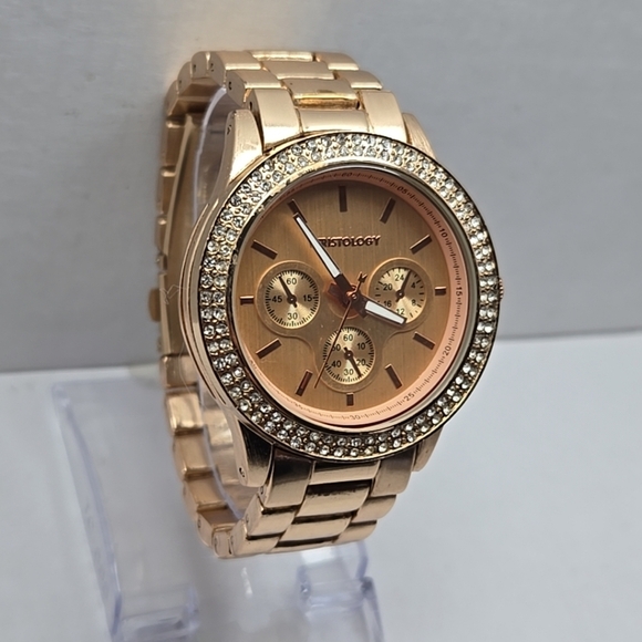 Womens Wristology Rose Gold Faux Chronograph Watch Crystals New Battery - Picture 3 of 10